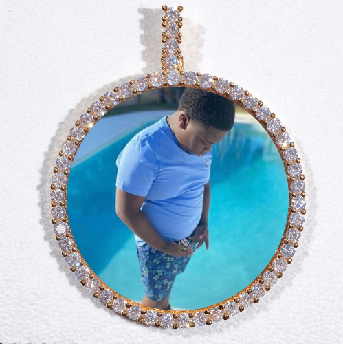 LARGE 3D CIRCLE CUSTOM PICTURE PENDANT