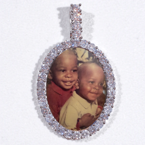 Large 3D Oval Custom Picture Pendant