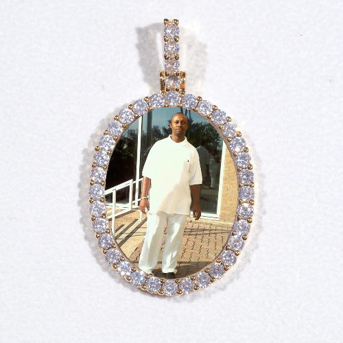 3D Oval Custom Picture Pendant