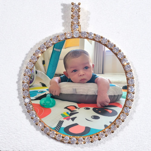 LARGE 3D CIRCLE CUSTOM PICTURE PENDANT