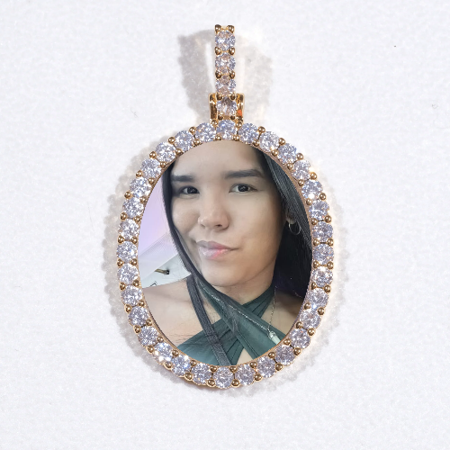 3D Oval Custom Picture Pendant
