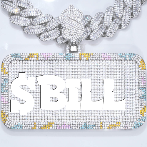 CUSTOM LETTER NECKLACE 3D COLORFUL SQUARE