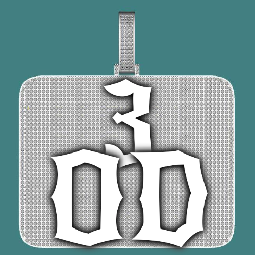 CUSTOM LETTER NECKLACE 3D BIG SQUARE