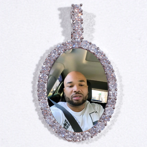 Large 3D Oval Custom Picture Pendant