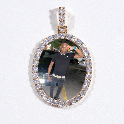 3D Oval Custom Picture Pendant