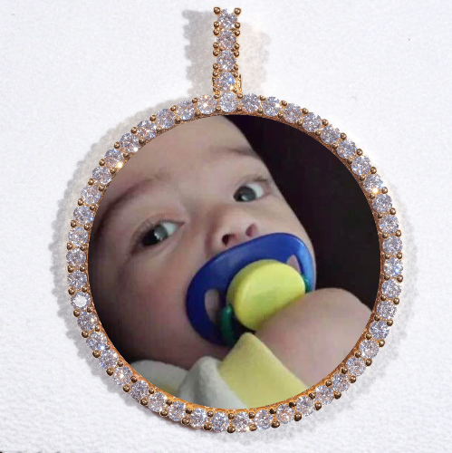 LARGE 3D CIRCLE CUSTOM PICTURE PENDANT
