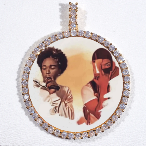 LARGE 3D CIRCLE CUSTOM PICTURE PENDANT