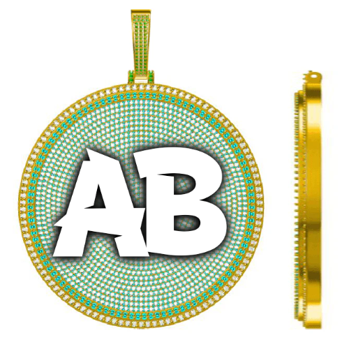 CUSTOM LETTER NECKLACE 3D BIG DISC
