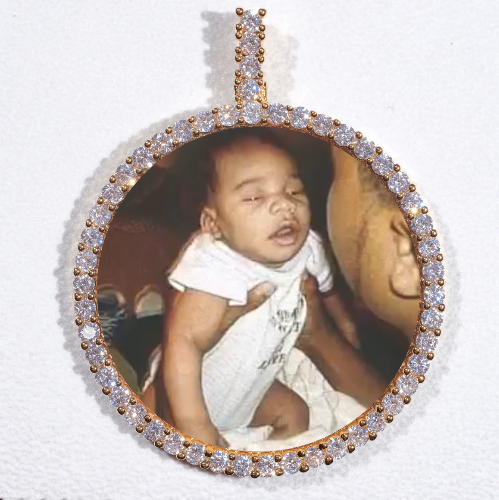 LARGE 3D CIRCLE CUSTOM PICTURE PENDANT