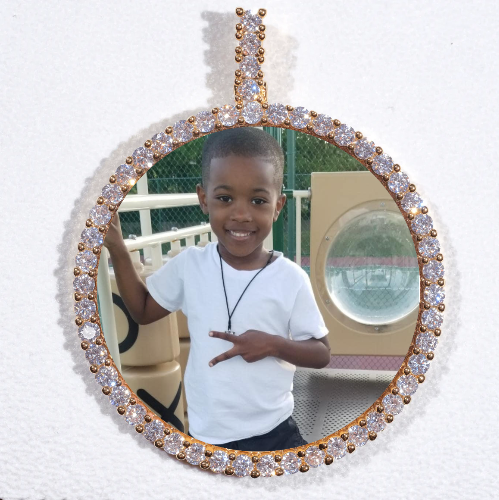 LARGE 3D CIRCLE CUSTOM PICTURE PENDANT