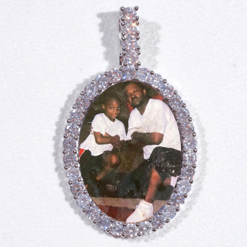 Large 3D Oval Custom Picture Pendant