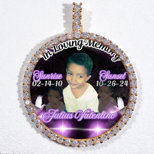 LARGE 3D CIRCLE CUSTOM PICTURE PENDANT