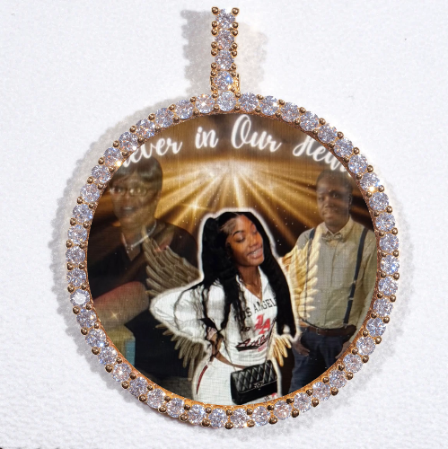 LARGE 3D CIRCLE CUSTOM PICTURE PENDANT