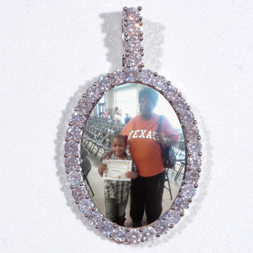 Large 3D Oval Custom Picture Pendant