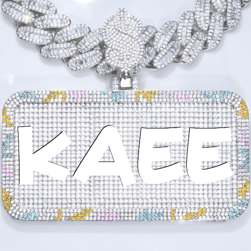 CUSTOM LETTER NECKLACE 3D COLORFUL SQUARE