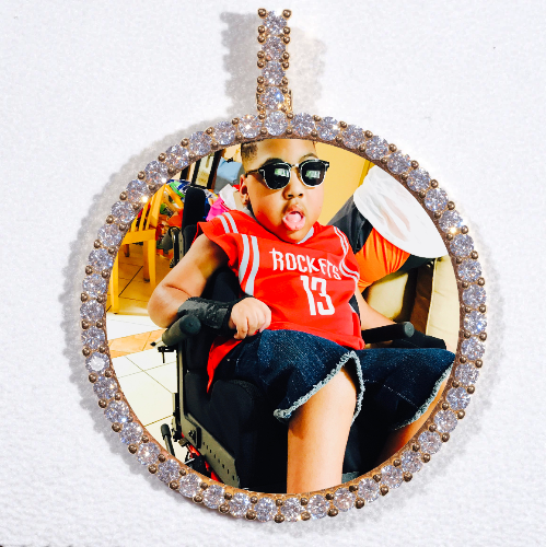 LARGE 3D CIRCLE CUSTOM PICTURE PENDANT