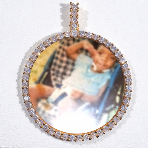 LARGE 3D CIRCLE CUSTOM PICTURE PENDANT