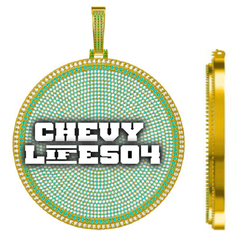 CUSTOM LETTER NECKLACE 3D BIG DISC