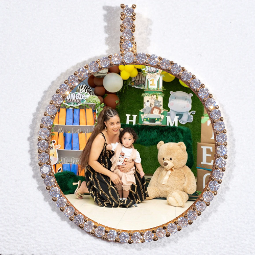 LARGE 3D CIRCLE CUSTOM PICTURE PENDANT