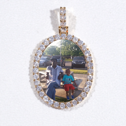 3D Oval Custom Picture Pendant