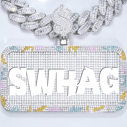 CUSTOM LETTER NECKLACE 3D COLORFUL SQUARE