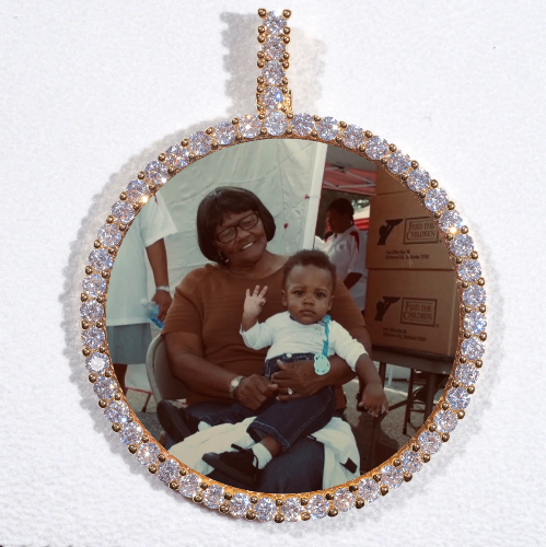 LARGE 3D CIRCLE CUSTOM PICTURE PENDANT