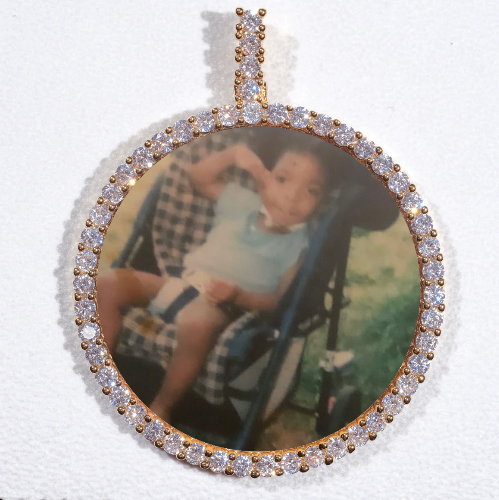 LARGE 3D CIRCLE CUSTOM PICTURE PENDANT