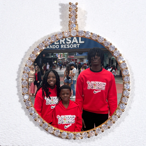 LARGE 3D CIRCLE CUSTOM PICTURE PENDANT