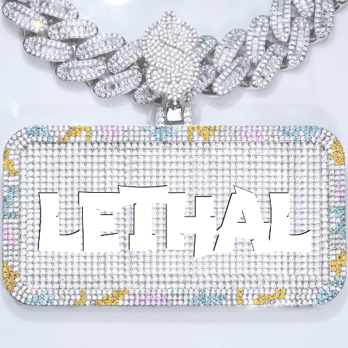 CUSTOM LETTER NECKLACE 3D COLORFUL SQUARE