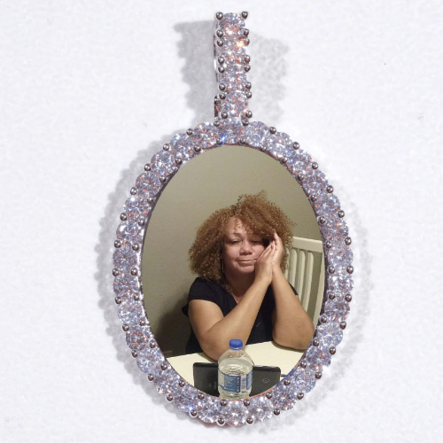 Large 3D Oval Custom Picture Pendant