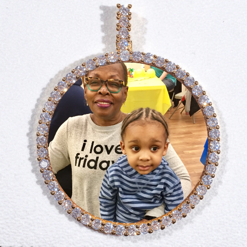LARGE 3D CIRCLE CUSTOM PICTURE PENDANT