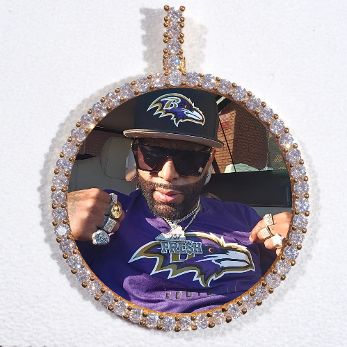 LARGE 3D CIRCLE CUSTOM PICTURE PENDANT