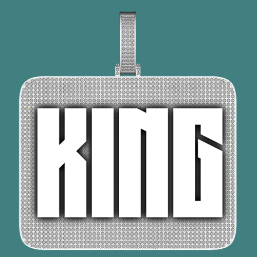 CUSTOM LETTER NECKLACE 3D BIG SQUARE
