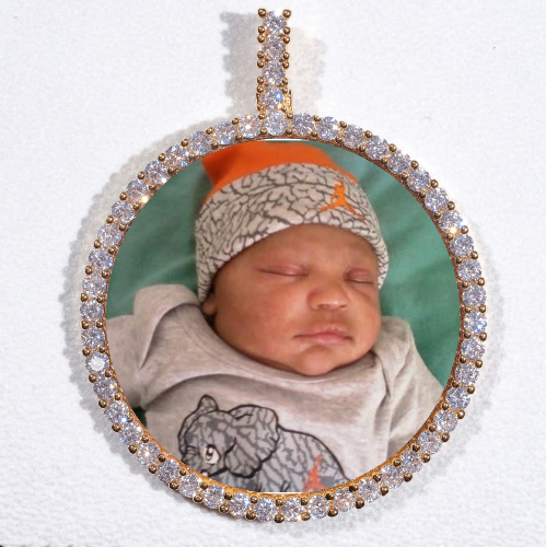 LARGE 3D CIRCLE CUSTOM PICTURE PENDANT