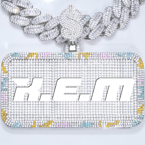 CUSTOM LETTER NECKLACE 3D COLORFUL SQUARE