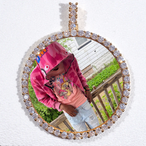 LARGE 3D CIRCLE CUSTOM PICTURE PENDANT