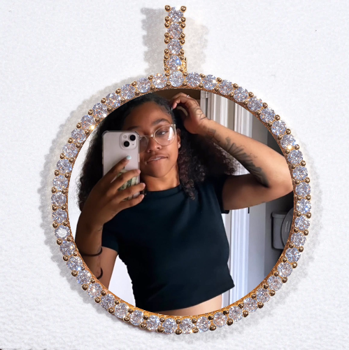 LARGE 3D CIRCLE CUSTOM PICTURE PENDANT