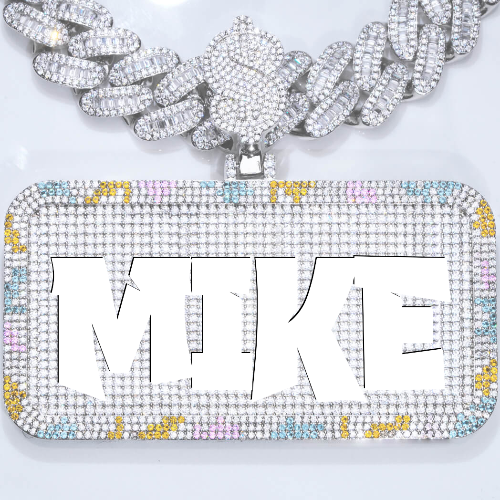 CUSTOM LETTER NECKLACE 3D COLORFUL SQUARE