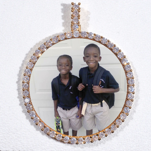 LARGE 3D CIRCLE CUSTOM PICTURE PENDANT