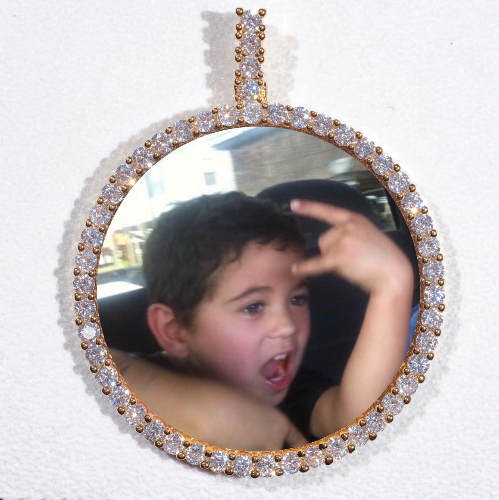 LARGE 3D CIRCLE CUSTOM PICTURE PENDANT