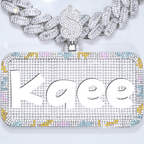 CUSTOM LETTER NECKLACE 3D COLORFUL SQUARE