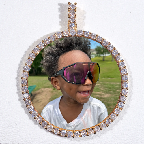LARGE 3D CIRCLE CUSTOM PICTURE PENDANT