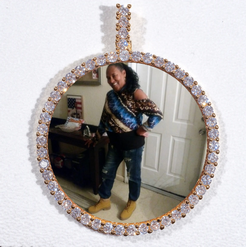 LARGE 3D CIRCLE CUSTOM PICTURE PENDANT