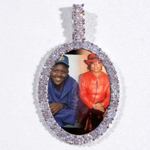 Large 3D Oval Custom Picture Pendant