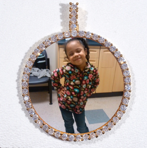 LARGE 3D CIRCLE CUSTOM PICTURE PENDANT