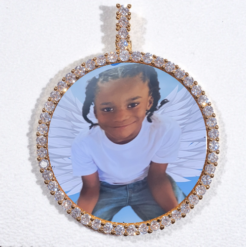 LARGE 3D CIRCLE CUSTOM PICTURE PENDANT