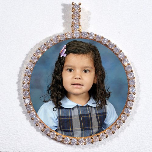 LARGE 3D CIRCLE CUSTOM PICTURE PENDANT
