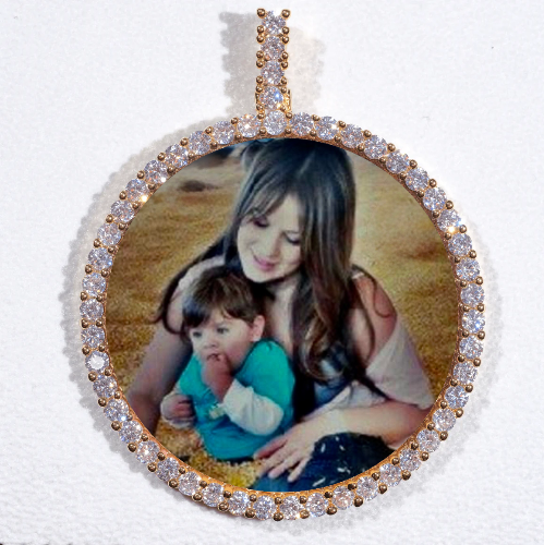LARGE 3D CIRCLE CUSTOM PICTURE PENDANT
