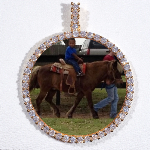 LARGE 3D CIRCLE CUSTOM PICTURE PENDANT