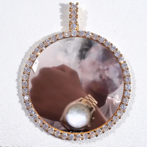 LARGE 3D CIRCLE CUSTOM PICTURE PENDANT